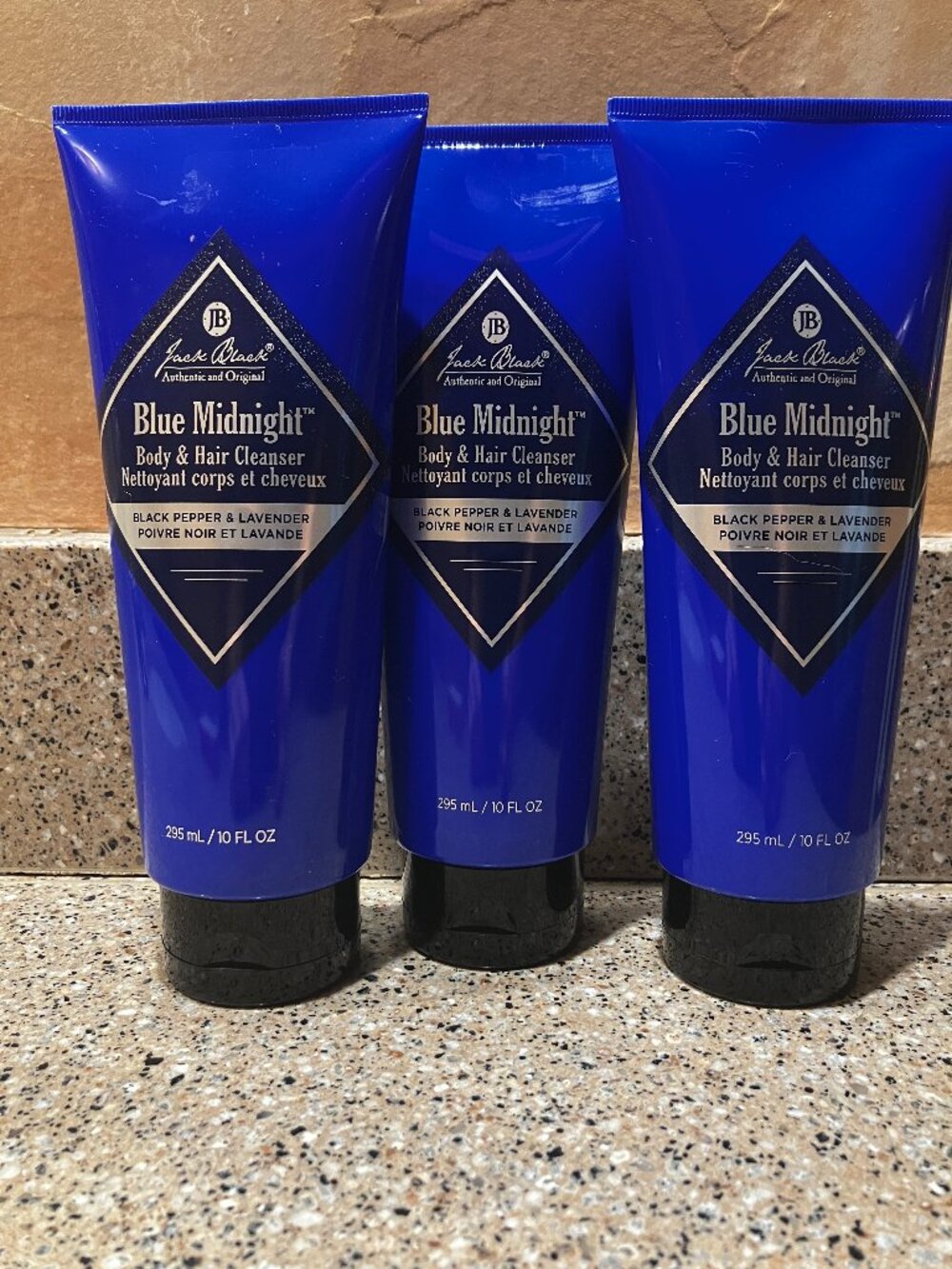 Jack Black Men's Midnight Blue Set of 3 Hair & Body Wash! Sealed